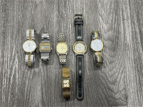6 WORKING MENS WATCHES