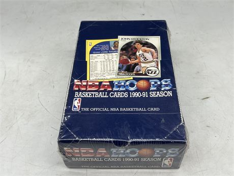 SEALED NBA HOOPS 1990/91 CARD BOX