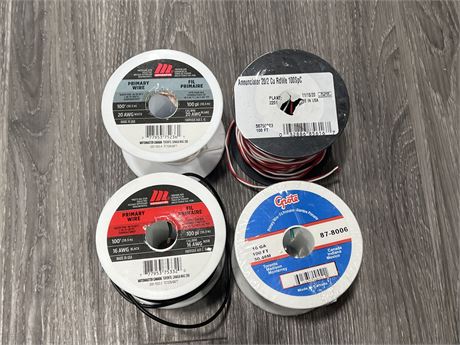 4 SPOOLS OF PRIMARY WIRE