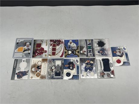 13 NUMBERED JERSEY CARDS