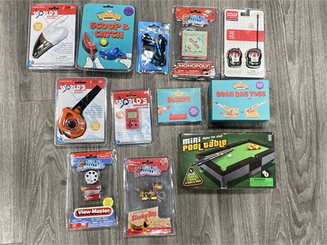 LOT OF SMALL KIDS ROAD TRIP TOYS AND GAMES