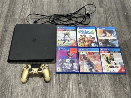 PS4 SLIM - 500GB - WORKING W/GAMES & CONTROLLER
