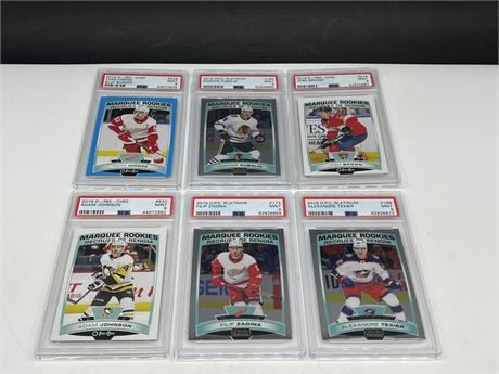 6 GRADED NHL MARQUEE ROOKIE CARDS