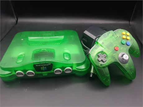 JUNGLE GREEN N64 CONSOLE - EXCELLENT CONDITION