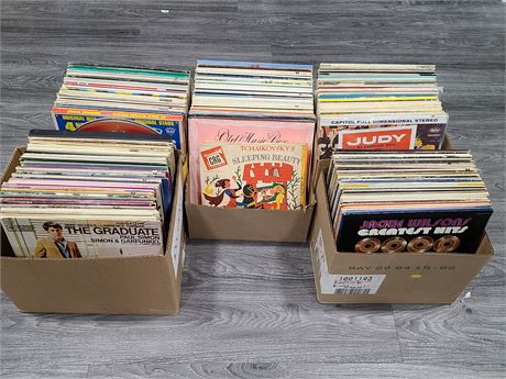 5 BOX OF VINTAGE RECORDS (Most are scratched)