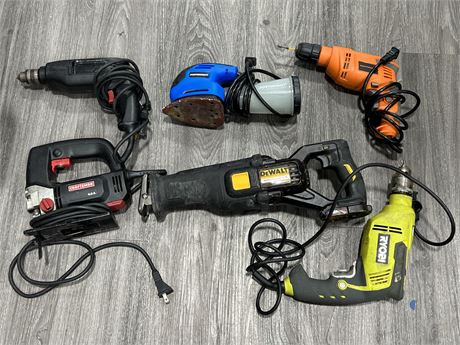 LOT OF ASSORTED POWER TOOLS