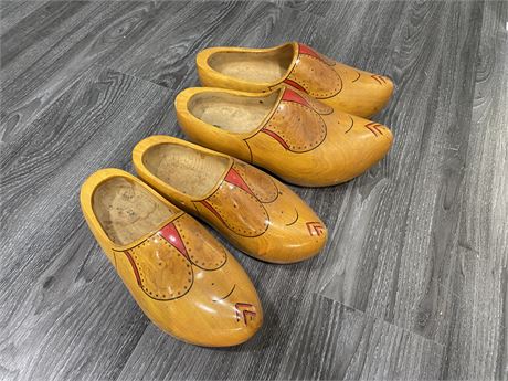 2 SETS OF WOODEN CLOG SHOES