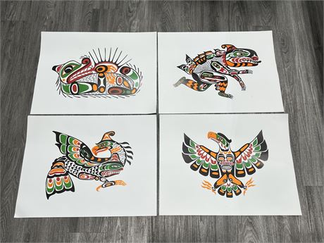 4 FIRST NATIONS PRINTS / POSTERS - 25”x19”