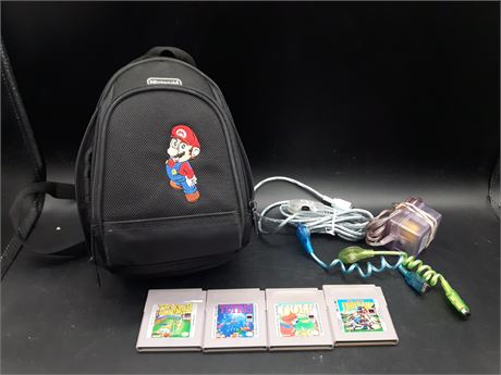 COLLECTION OF GAMEBOY ACCESSORIES AND GAMES