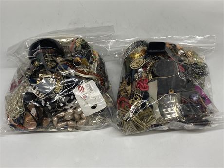 2 LARGE BAGS OF COSTUME JEWELRY