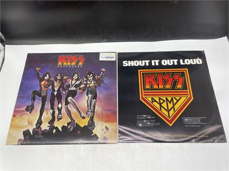 KISS OG CANADIAN 1976 PRESS - DESTROYER W/ INNER KISS ARMY SLEEVE - EXCELLENT