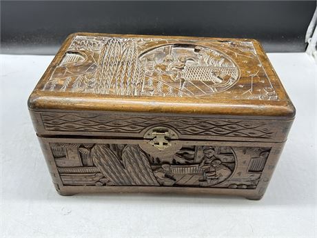 ANTIQUE CARVED CHINESE WOODEN BOX