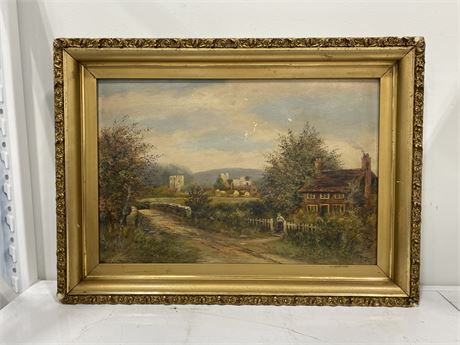 ANTIQUE PAINTING SIGNED WJ BABER 1900 (30”x21.5”)