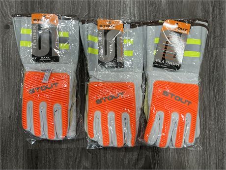 3 NEW PAIRS OF STOUT THINSULATE GLOVES 3XL