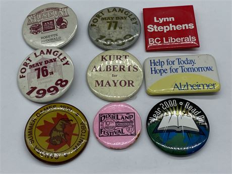 9 COLLECTABLE BUTTONS