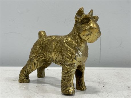 LARGE BRASS MCM TERRIER DOG (8”X6.5”)