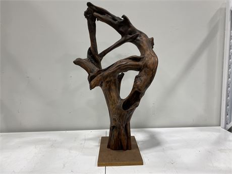 HEAVY UNIQUE DRIFTWOOD ON STAND (33” tall)