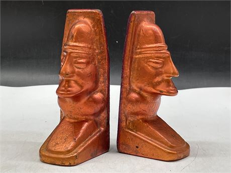 MCM SOLID HEAVY CAST COPPER BOOKENDS