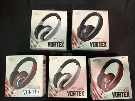 5 VORTEX STEREO HEADPHONES (NEW)