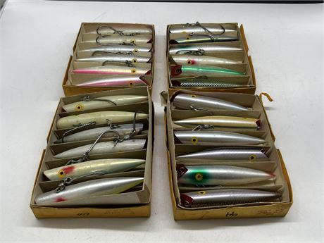 4 BOXES OF VINTAGE FISHING LURES