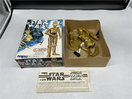 1977 STAR WARS C-3PO PARTIALLY BUILT MODEL KIT - UNSURE IF COMPLETE