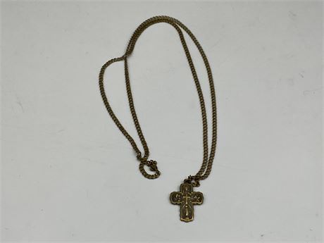 VERY OLD CROSS ON CHAIN