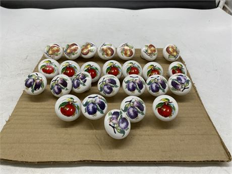 26 CERAMIC HAND PAINTED CUPBOARD KNOBS