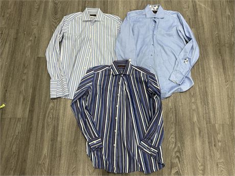 LOT OF 3 ETRO DRESS SHIRTS - SIZES IN PICTURES