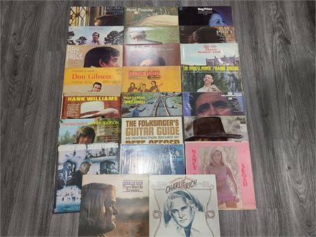 22 COUNTRY RECORDS (some are scratched)