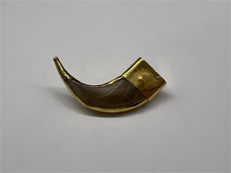 22KT GOLD WRAPPED LIONS TOOTH - 2”
