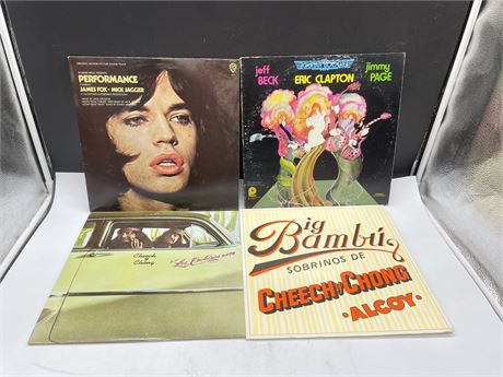 4 MISC RECORDS INCL: 2 CHEECH & CHONG - CONDITION VARIES FROM EXCELLENT - VG