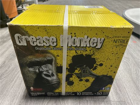BOX OF GREASE MONKEY DISPOSABLE GLOVES - 500 TOTAL - SIZE M