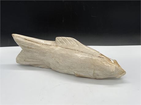 PETRIFIED WOOD FISH CARVING (16” long)