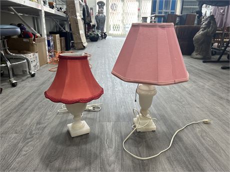 2 MARBLE LAMPS - LARGER 20”