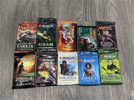 MAGIC THE GATHERING - 10 DIFFERENT BOOSTER PACKS