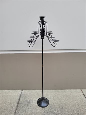GOTHIC STYLE FREE STANDING METAL CANDLE HOLDER (52"Tall)