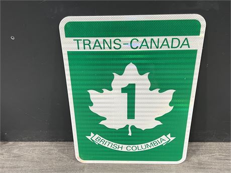 METAL TRANS CANADA HIGHWAY #1 SIGN (18”x24”)