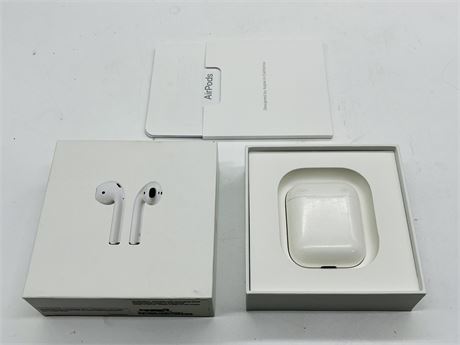 AIR PODS WITH CHARGING CASE (WORKING, BUT BATTERY DIES QUICK)