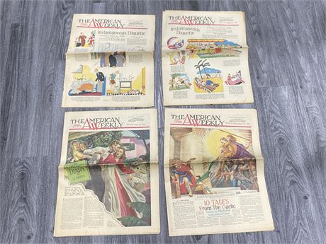 4 WW2 AMERICAN WEEKLY NEWSPAPERS (Great condition)