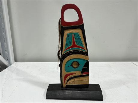 SIGNED INDIGENOUS HAND CARVED PIECE (15” tall)