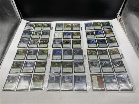 6 BINDER PAGES OF MAGIC THE GATHERING CARDS