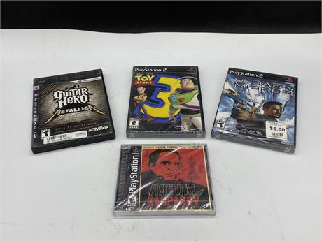 4 PLAYSTATION GAMES - INCLUDES 3 SEALED