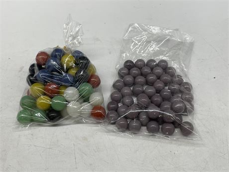 2 BAGS OF EARLY MARBLES