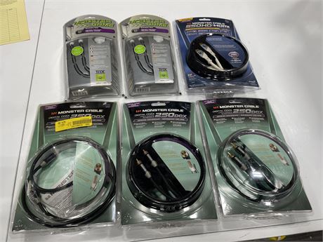 6 NEW MONSTER CABLES