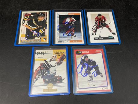 5 AUTOGRAPHED NHL CARDS