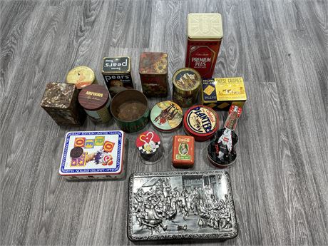 LOT OF VINTAGE TIN AND CANS (few are replica)
