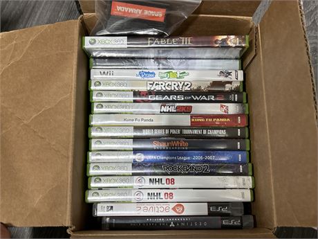 BOX OF VIDEO GAMES - MOSTLY XBOX 360