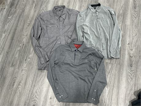 3 DESIGNER COLLARED LONG SLEEVES - SIZES + BRANDS IN PHOTOS