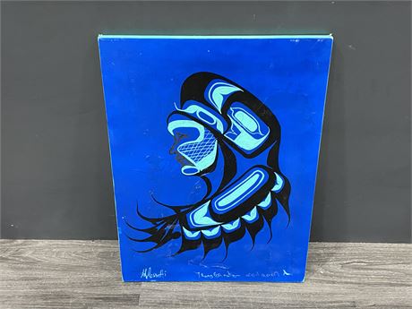 FIRST NATIONS ACRYLIC SIGNED PAINTING BY ROSSETTI (18”x24”)