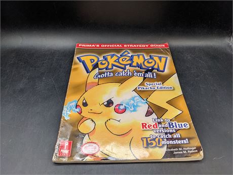 POKEMON YELLOW STRATEGY GUIDE BOOK - VERY GOOD CONDITION